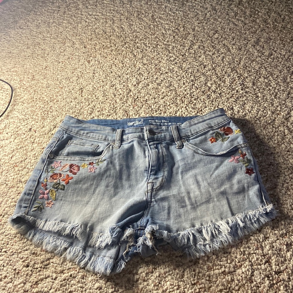 floral jean shorts